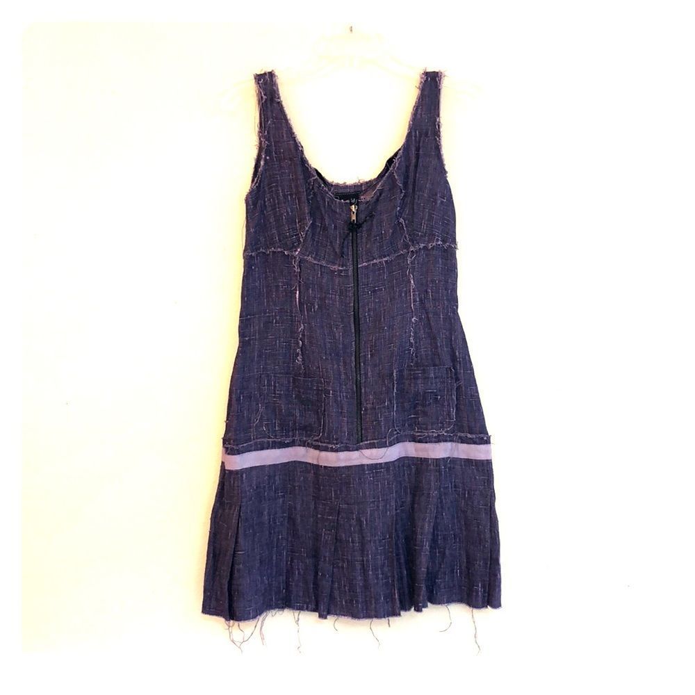 Miller Girl Nicole Miller Purple Denim Pleat Dress